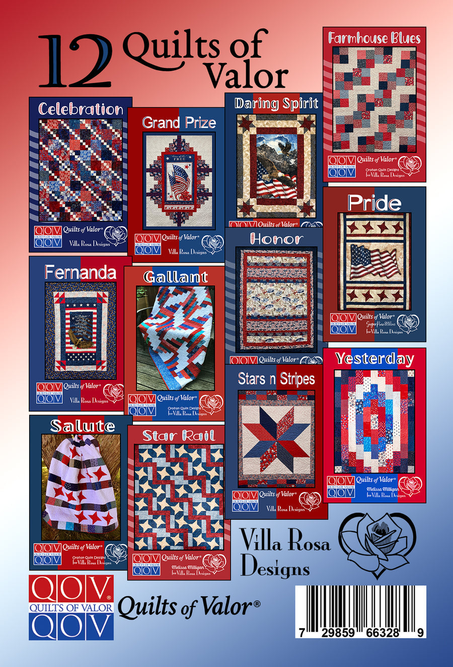 Villa Rosa Designs Quilts Of Valor 12 pack