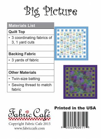 Big Picture - Fabric Cafe 3 yard quilt pattern