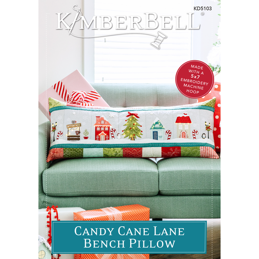 Kimberbell Candy Cane Lane Bench Pillow Design CD