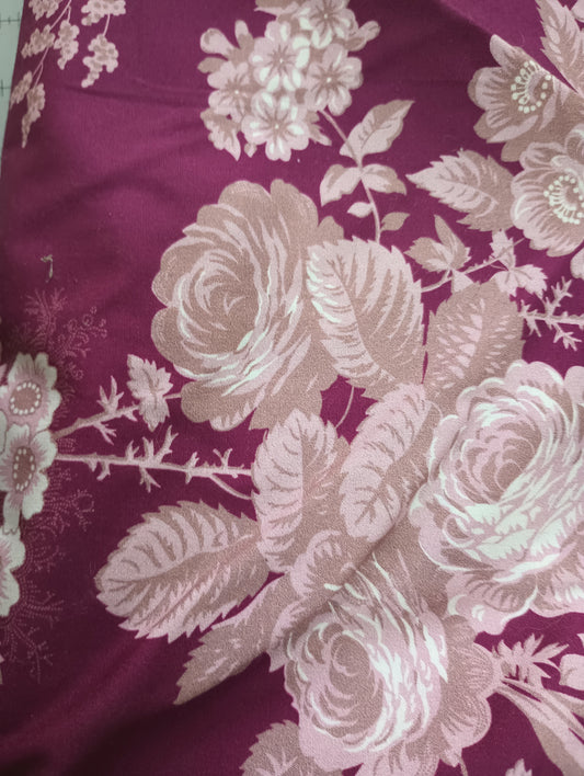 108" Wide Burgundy Floral Elegance Backing - Riley Blake Design - 3 yard cut